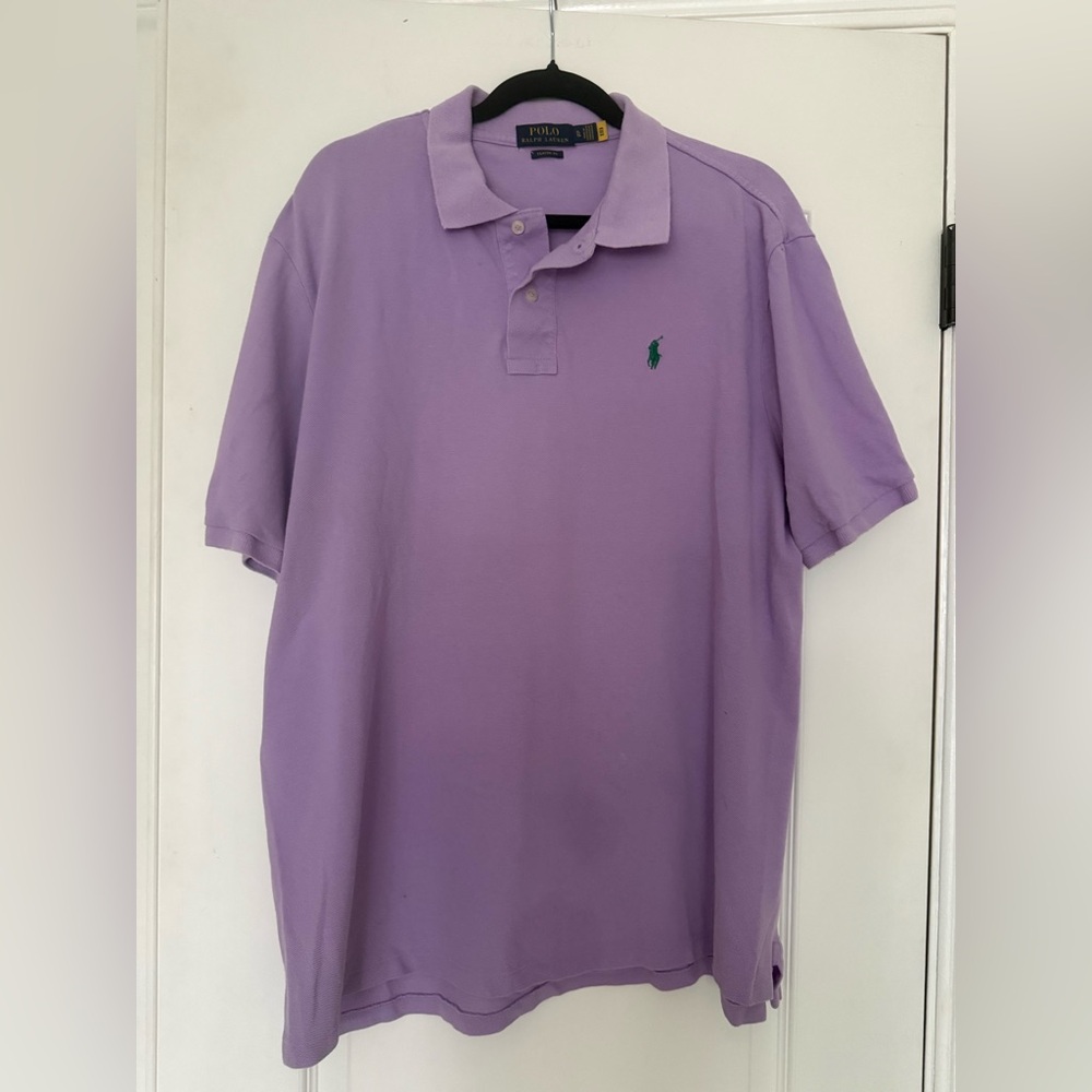 Polo by Ralph Lauren Lilac Polo Shirt Classic Fit Green Pony Logo